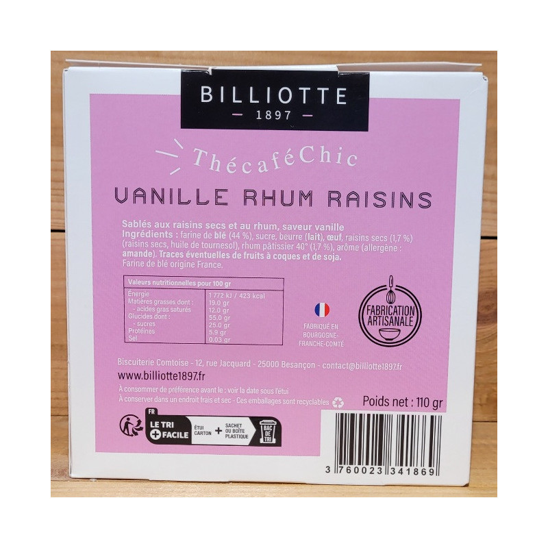 Mini Sablés Vanille Rhum Raisins 110g