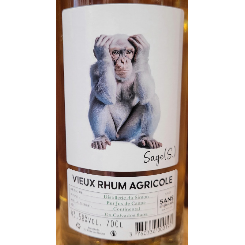 Rhum Vieux Sage(s) 5 ans  Finish Calvados - Mono Blanko