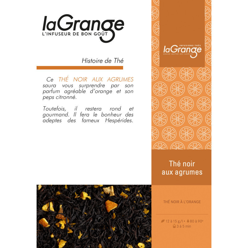 Thé noir aux agrumes Maison Lagrange – Thé noir orange et agrumes