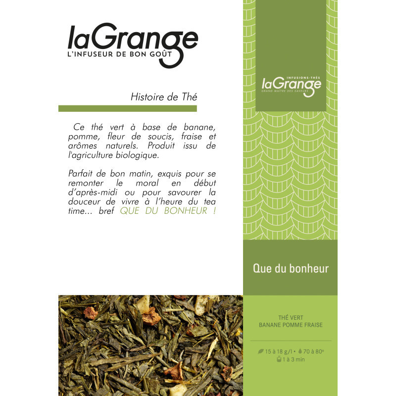 Thé Vert Sûr de Bonheur Maison Lagrange – Thé vert fruité et floral