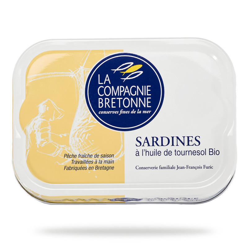 Sardines à l'huile Bio - La Compagnie Bretonne - 115g