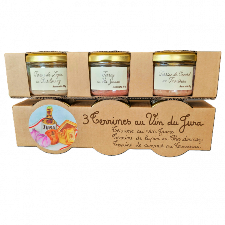 Lot 3 terrines au vin de Jura 3x80g